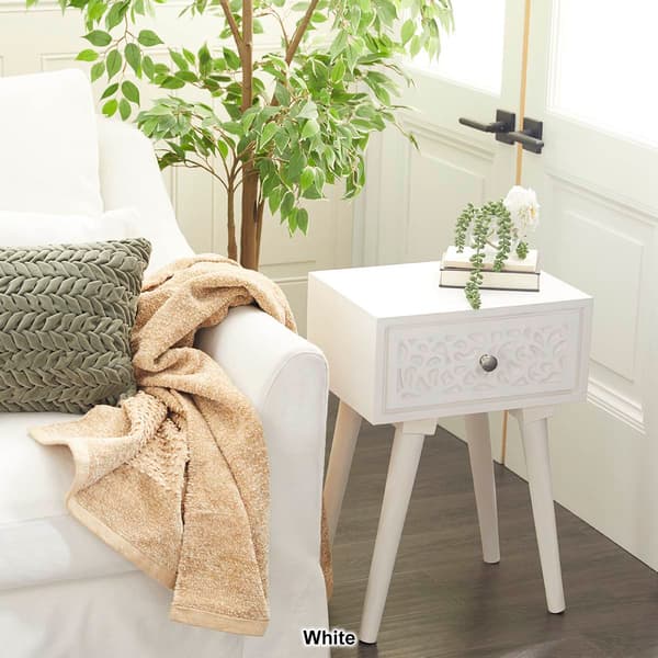 9th & Pike&#174; Wood Carved Side Table