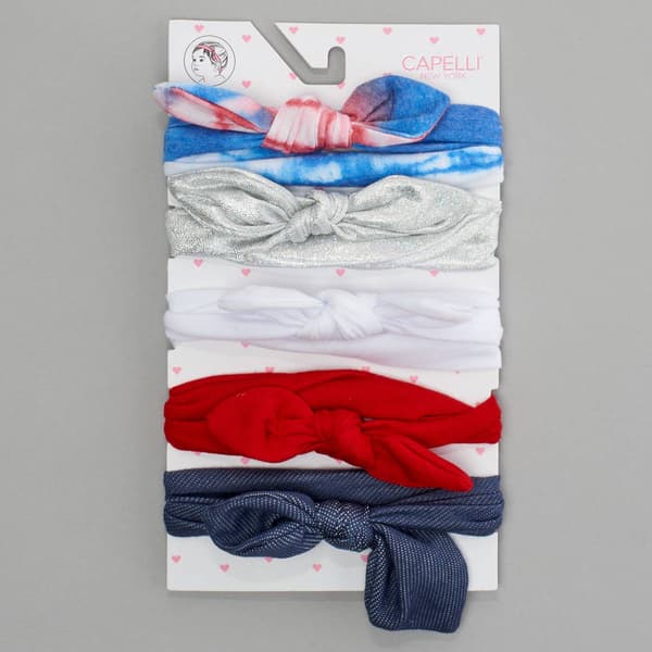 Baby Girl Capelli(R) New York 5pk. Americana Bow Headwraps - image 