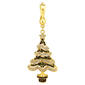 Wearable Art Gold-Tone Pave Christmas Tree Enhancer Pendant - image 1