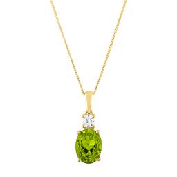 Gemstone Classics(tm) 10kt. Yellow & Peridot Oval Pendant