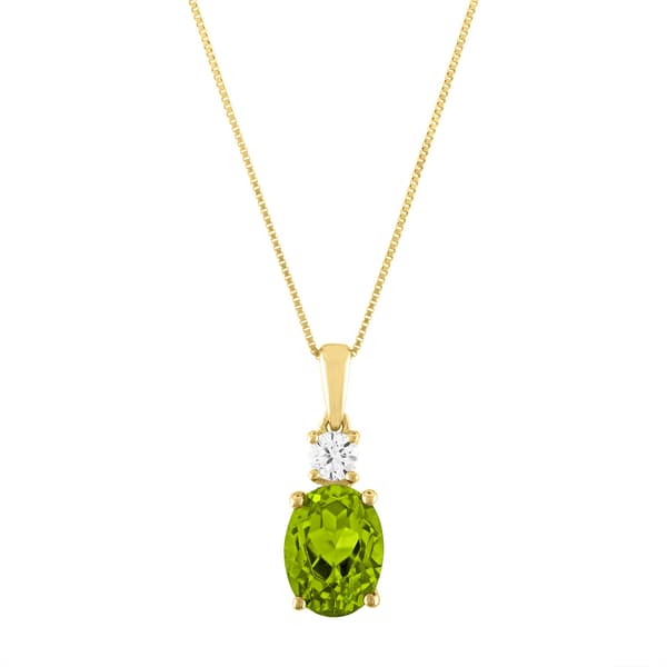 Gemstone Classics&#40;tm&#41; 10kt. Yellow & Peridot Oval Pendant - image 