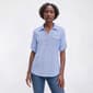 Womens Emily Daniels Roll Tab Elbow Sleeve Pinstripe Blouse - image 1