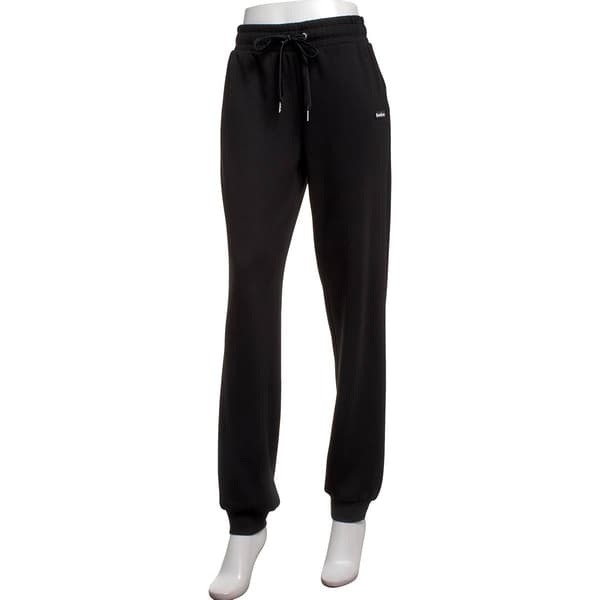 Womens Bebe Sport Drawstring Tie Rubber Patch Logo Joggers