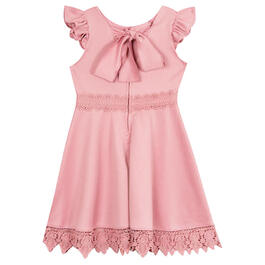 Girls &#40;7-16&#41; Rare Editions Solid Knit Ruffle Sleeve Skater Dress