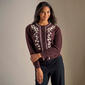 Womens Adrianna Papell Long Sleeve Whip Stitch Floral Cardigan - image 1