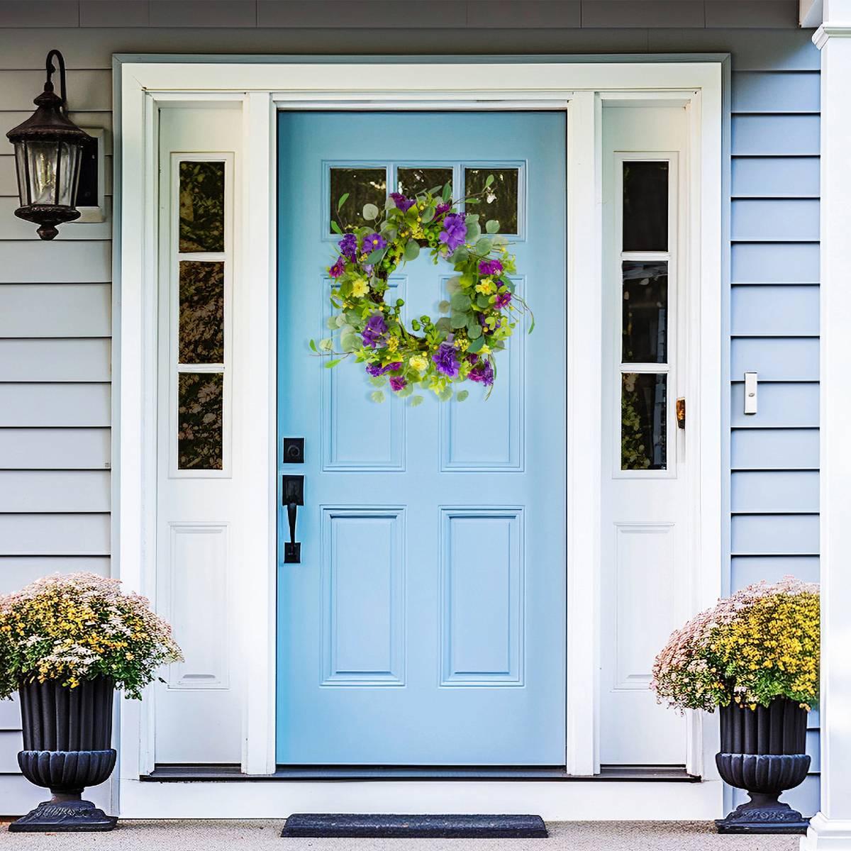 Northlight Hydrangea and Eucalyptus Wreath - Thumbnail 4