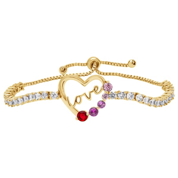Gemstone by Gianni Argento Lab Ombre Love Inside Heart Bracelet - image 