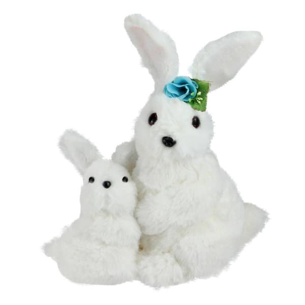 Northlight Seasonal Plush Mother & Baby Easter Bunnies Figurine