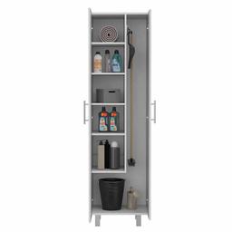 FM FURNITURE Norway White Broom Closet Pantry