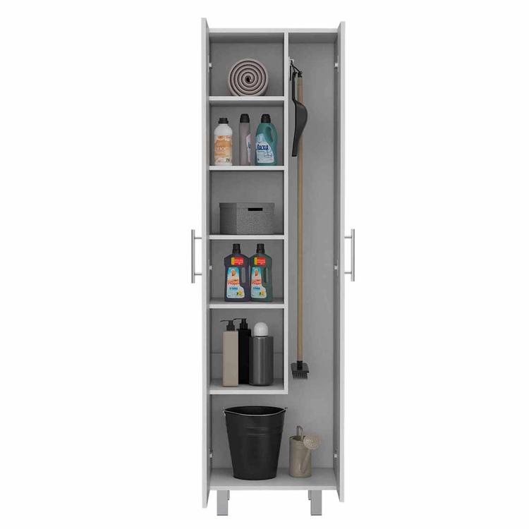 FM FURNITURE Norway White Broom Closet Pantry