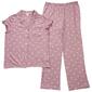 Womens Laura Ashley&#40;R&#41; Short Sleeve Heart Buttons Pajama Set - image 1