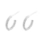 Marsala Sterling Silver Beaded C Hoop Post Earrings - image 1