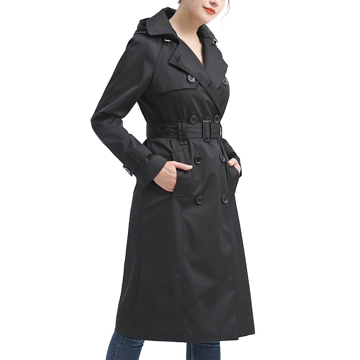 Womens BGSD Waterproof 3/4 Length Hooded Trench Coat