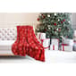 Kathy Ireland Red Snowflakes Holiday Plush Flannel Throw Blanket - image 2