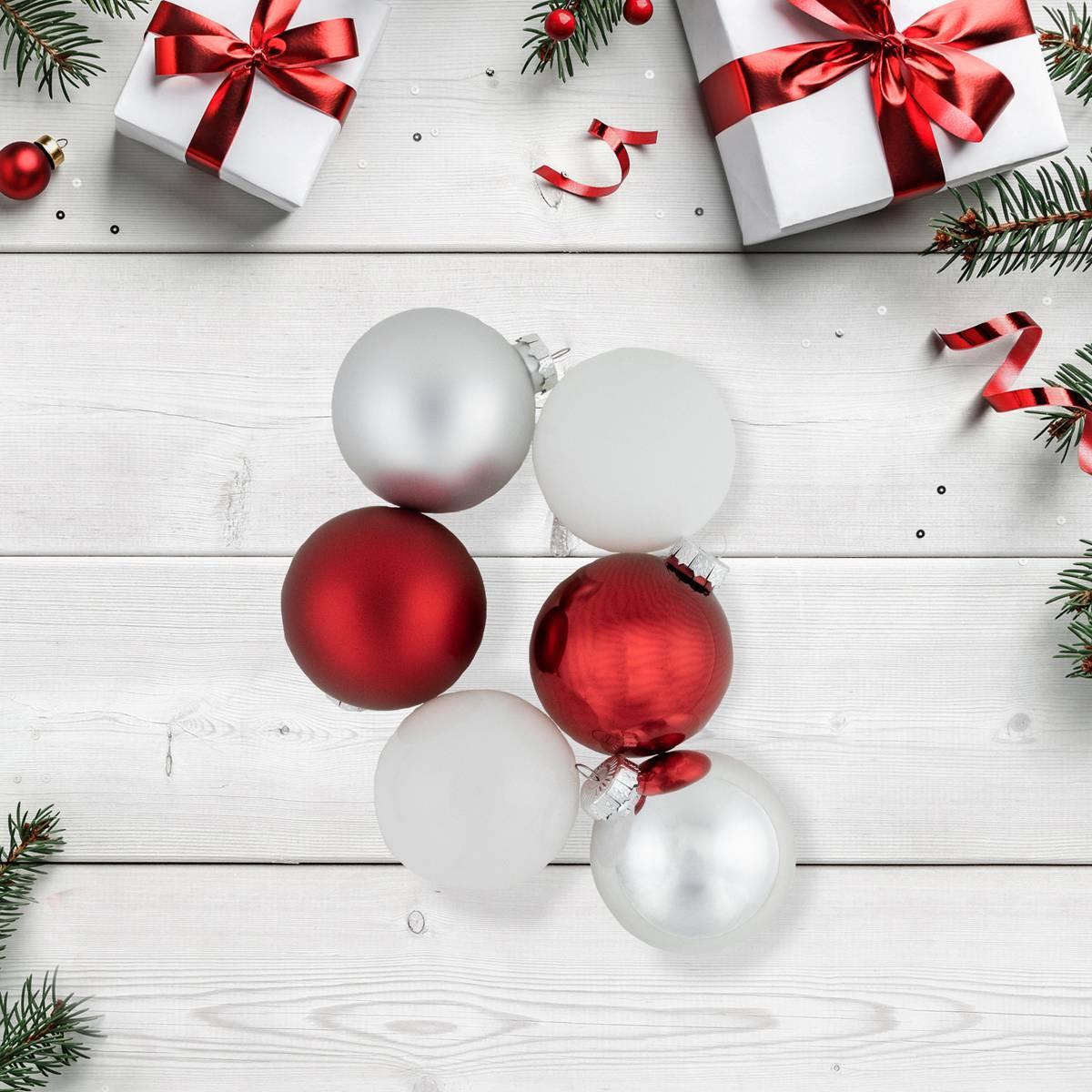 Northlight 72ct. Shiny and Matte Glass Ball Christmas Ornaments
