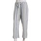 Womens da-sh Stripe Linen Capri Pants-Navy - image 1