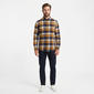 Mens Chaps Double Brush Stretch Flannel Shirt - Golden Brown - image 3