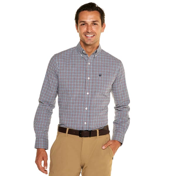 Mens Chaps Long Sleeve Checkered Button Down Shirt - Stellar - image 