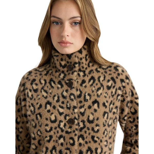 Womens NVLT Eyelash Strand Cheetah Coatigan