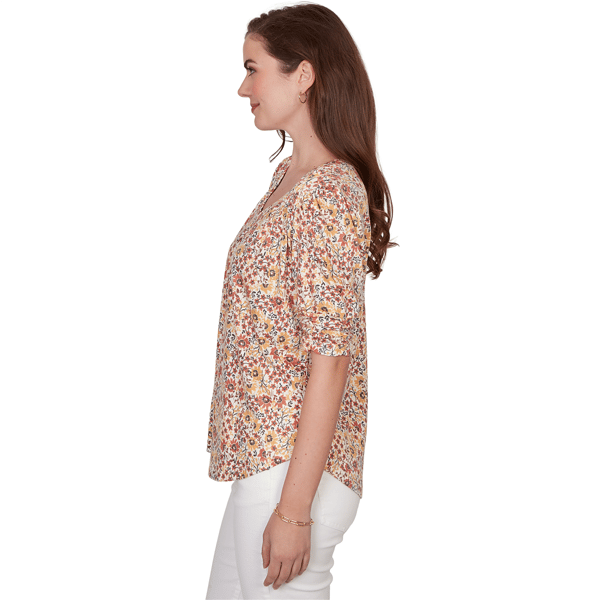 Petite Skye’s the Limit Terra Tropic Ditsy Floral Blouse