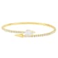 Athra 14kt. Gold over Brass Single Crystal Spear Coil Bracelet - image 1