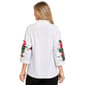 Womens Ali Miles 3/4 Sleeve Textured Rose Floral Blouse - image 2