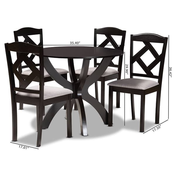 Baxton Studio Nesa Modern Dark Brown Wood 5pc. Dining Set