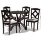 Baxton Studio Nesa Modern Dark Brown Wood 5pc. Dining Set - image 10