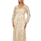 Womens MSK Long Sleeve V Neck Leaf Shimmer Maxi Dress - image 4