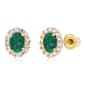 Gemstone Classics&#40;tm&#41; 14kt. Yellow Gold Emerald Oval Earrings - image 1