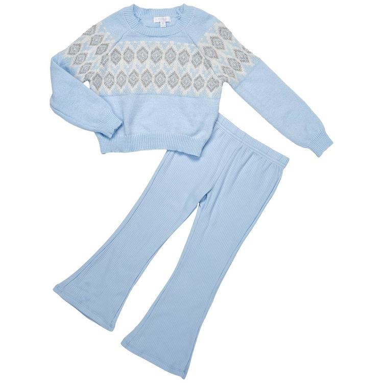 Girls (4-6x) BTween(R) Chenille Sweater & Ribbed Legging Set