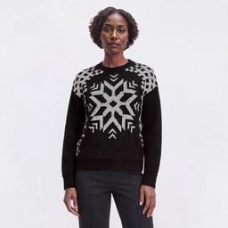 Womens Olive & Vine Long Sleeve Snowflake Sweater