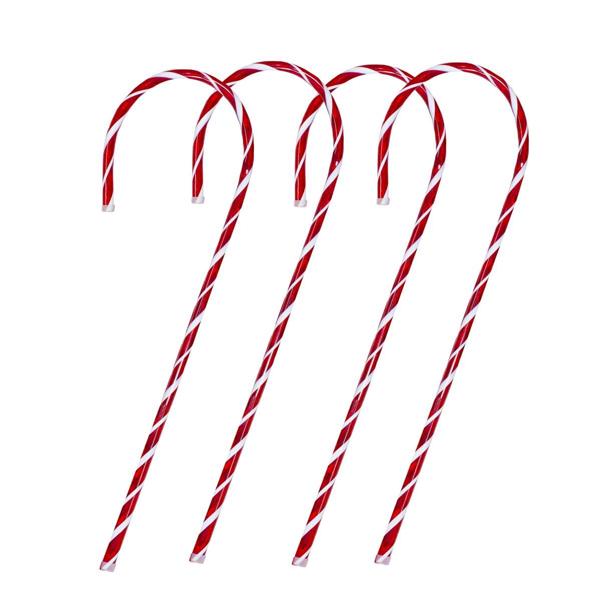 Hofert Striped Candy Cane Christmas Stakes - Set of 4