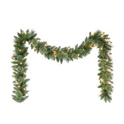 Puleo International 9ft. Battery Operated Pre-Lit Garland