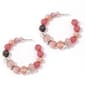 Ashley Cooper(tm) Rhodium-Tone Pink Multi Bead Hoop Earrings - image 1