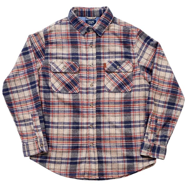 Mens Chaps Lakeland Knit Flannel Shirt - Ivory - image 