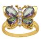 Marsala 14kt. Gold Plated Mystic CZ Butterfly Ring - image 1