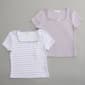 Girls &#40;7-16&#41; No Comment 2pk. Square Neck Tees with Picot Trim - image 1