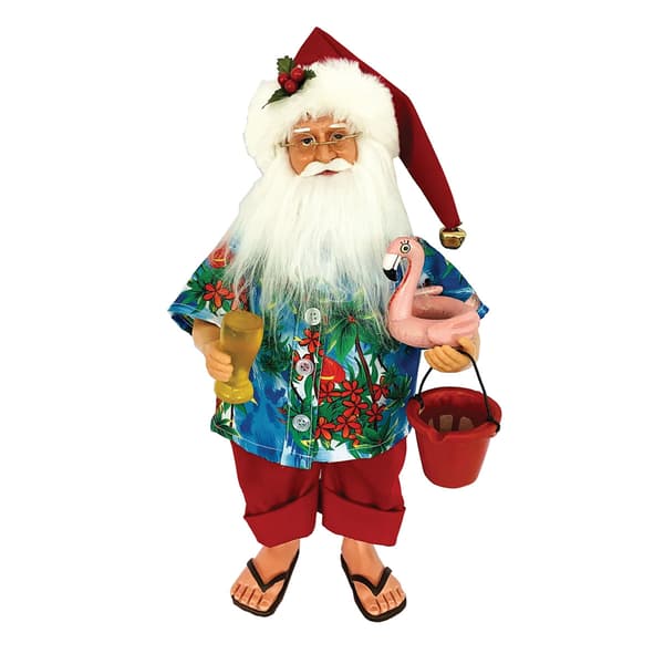 Santa's Workshop 15in. Santa with Flamingo Floaty - image 
