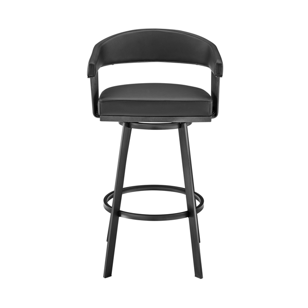 Armen Living Chelsea Faux Leather Bar Height Swivel Bar Stool