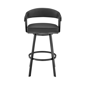 Armen Living Chelsea Faux Leather Bar Height Swivel Bar Stool - image 2