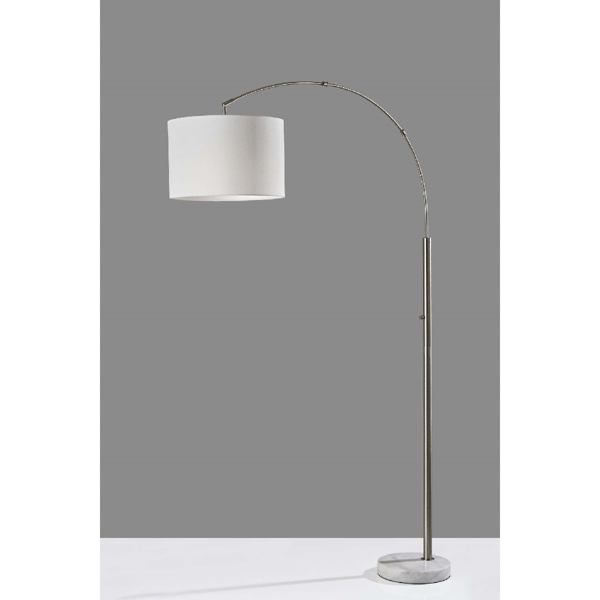 Simplee Adesso Rigley Arc Lamp with White Shade