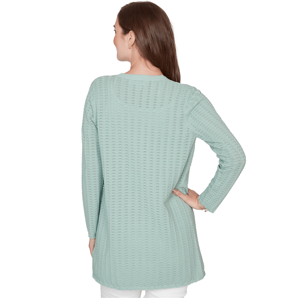 Womens Emaline Seabreeze Essence Open Front Pointelle Cardigan