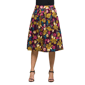 Womens 24/7 Comfort Apparel Purple Floral Pocket Midi Skirt - image 5