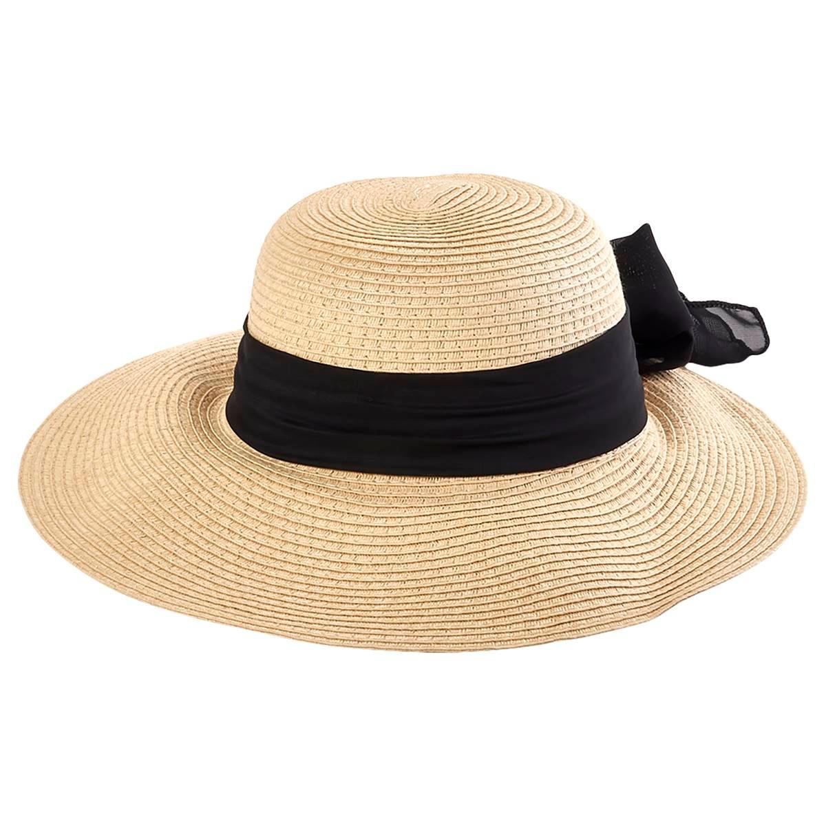 Womens Madd Hatter Boater Hat with Scarf
