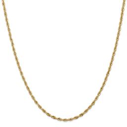 Unisex Gold Classics(tm) 2.8mm. 14k Semi Solid Rope Chain Necklace