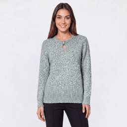Womens Preswick & Moore(R) Keyhole Neck with Knot Accent Sweater