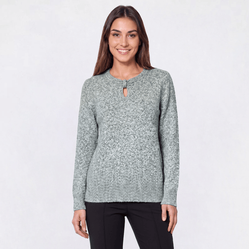 Womens Preswick & Moore(R) Keyhole Neck with Knot Accent Sweater