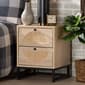 Baxton Studio Ardon Bohemian Light Brown Wood 1-Drawer Nightstand - image 8