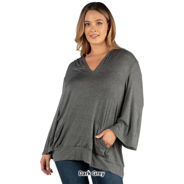 Plus Size 24/7 Comfort Apparel Oversized Hoodie Top